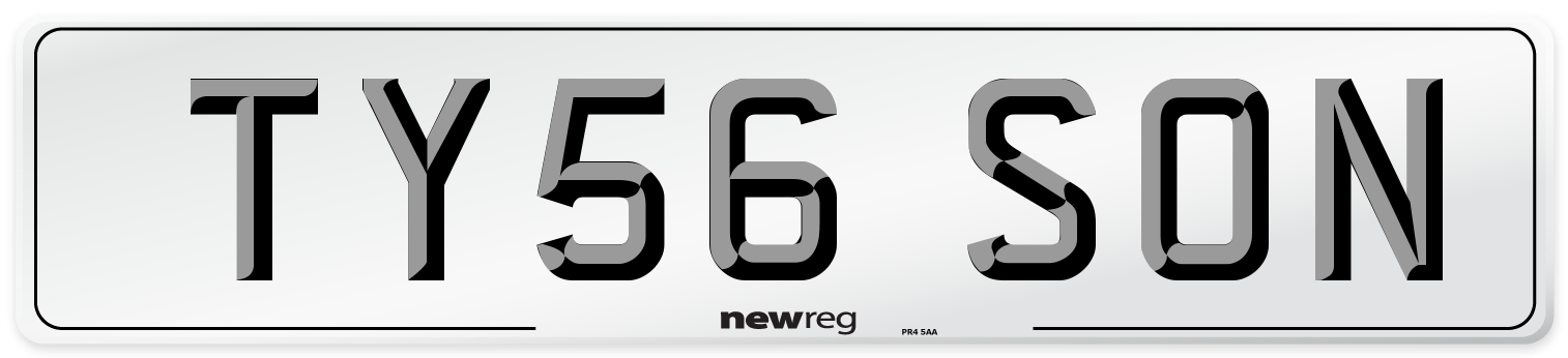 TY56 SON Number Plate from New Reg